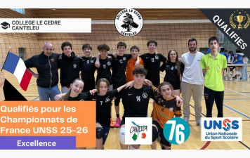 Section sportive volley-ball : les Minimes garçons qualifiés pour les Championnats de France !